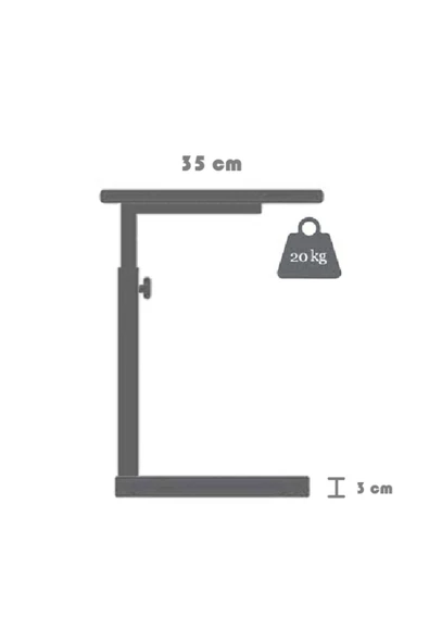 servetavcı Yükseklik Ayarlı Laptop Sehpası Çalışma Masası Yemek Sehpası - Atlantik Çam - 4
