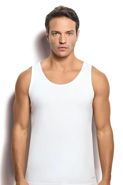 Jiber Erkek 2'li Ekonomik Paket Geniş Yaka Modal Pamuklu Atlet - 6