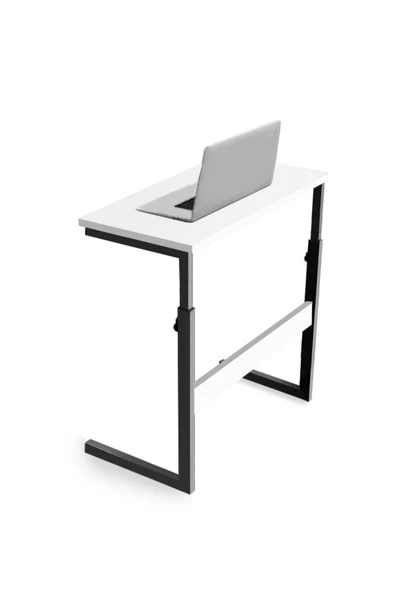 servetavcı Yükseklik Ayarlı Laptop Sehpası Çalışma Masası Yemek Sehpası - Beyaz - 2