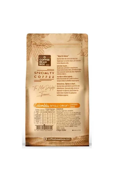 COLOMBİA ÇEKİRDEK SİNGLE ORJİN SPECIALTY COFFEE 250 GR - 4