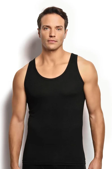 Jiber Erkek 2'li Ekonomik Paket Geniş Yaka Modal Pamuklu Atlet - 2