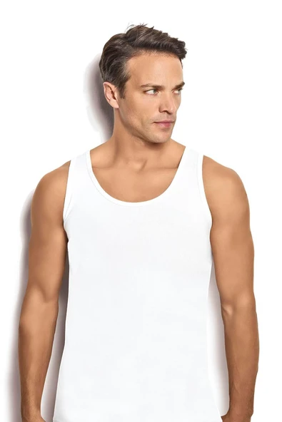 Jiber Erkek 2'li Ekonomik Paket Geniş Yaka Modal Pamuklu Atlet - 5