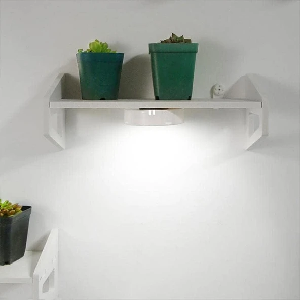Hareket Sensörlü LED Gece Lambası Kablosuz Yuvarlak USB Şarjlı Gece Lambası 3 Adet - 3