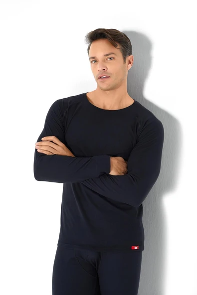 Jiber 173 Erkek Yuvarlak Yaka Uzun Kollu Isıtıcılı Termal İçlik Üst ürün görseli 1