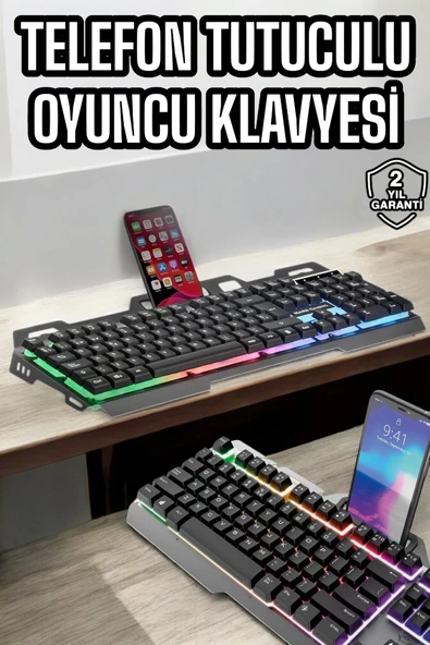 Oyuncu Klavyesi Q Klavye RGB Işıklı Mouse Hediyeli - 6