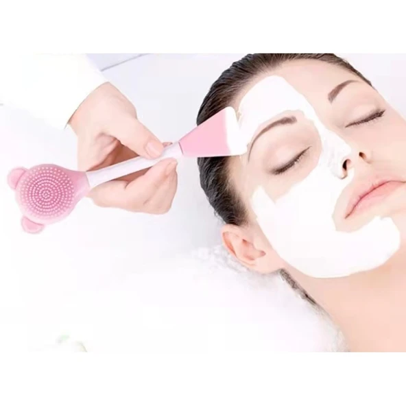 Silikon Yüz Temizleme Fırçası Ve Maske Uygulama Spatulası