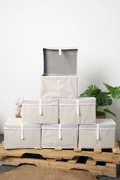 Kapaklı Mini 6lı Hurç 40x30x26 - Kahverengi - Resim 3