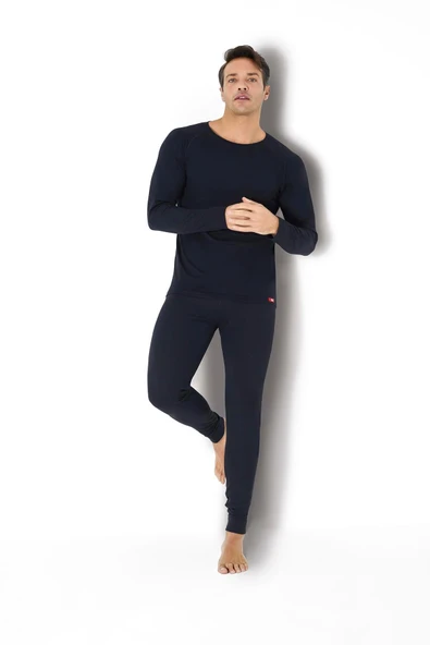 Jiber 173 Erkek Yuvarlak Yaka Uzun Kollu Isıtıcılı Termal İçlik Üst - Resim 3