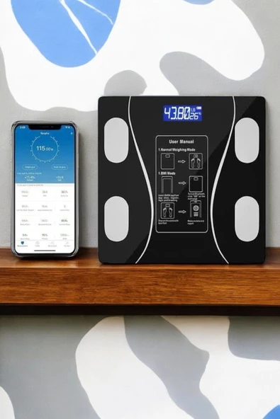 Tartı Baskül Dijital Elektronik Tartı Vücut Analiz Wifi Akıllı Yağ Ölçer - 4