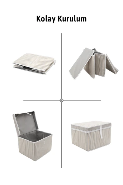 Kapaklı Mini 6lı Hurç 40x30x26 - Kahverengi - Resim 6