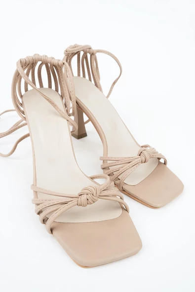 Ten Çok Bantlı Kadeh Topuk İpli Sandalet - Eliza - 4