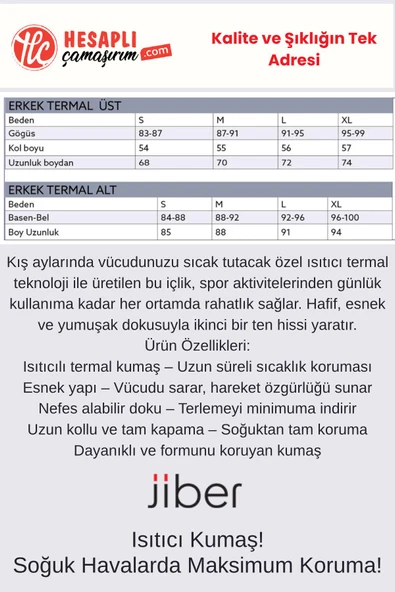 Jiber 174 Erkek Kutulu Kışlık Sıcak Tutan Isıtıcılı Termal İçlik Alt - Resim 4