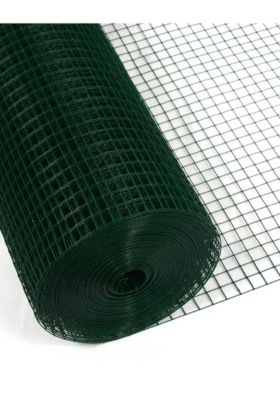 1,2 X 25 Metre Pvc Kaplı Puntalı Yeşil Bahçe Kümes Çit Teli - Göz Aralığı 12 X 12 Mm - Resim 2