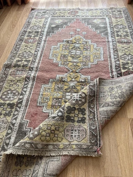 127x217 cm Küçük Türk Halı, El Dokuma Yün Halı, Benzersiz Motifler, Vintage Bohem Zemin Halısı, Sıcak Şık Ev Dekor - 5