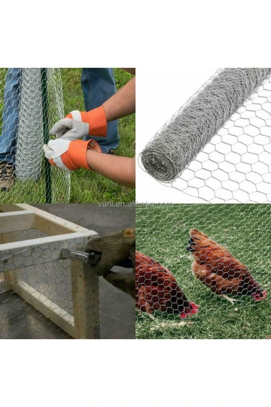 FERMO Kümes Teli 120 Cm Eninde 2m Uzunluğunda-tavuk Teli Çit Teli-kümes Teli-kafes Teli Bahçe - 2