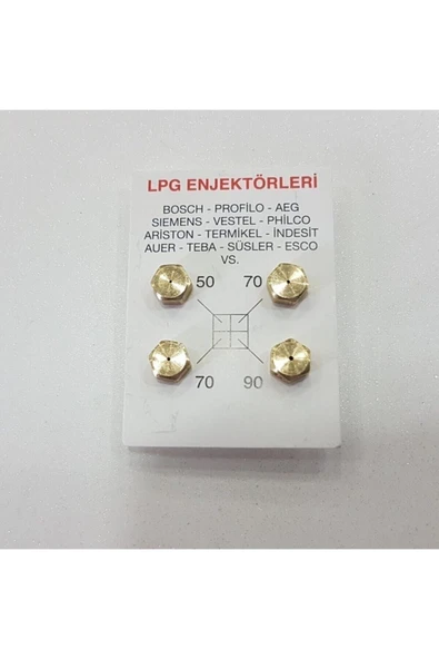 Aygaz Kumtel Vestel Ankastre Set Üstü Lpg Ocak Memesi 4lü Set Tüp Gaz Enjektörü