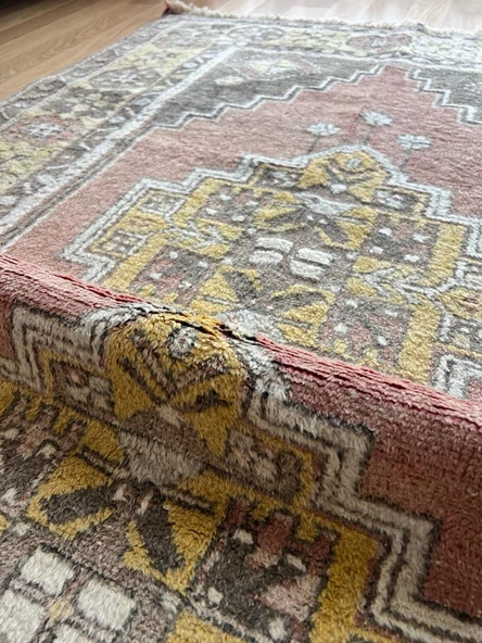 127x217 cm Küçük Türk Halı, El Dokuma Yün Halı, Benzersiz Motifler, Vintage Bohem Zemin Halısı, Sıcak Şık Ev Dekor - 4