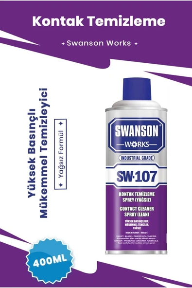 SWANSON WORKS Elektronik Kart Devre Kontak Temizleyici Sprey Yağsız 400 Ml