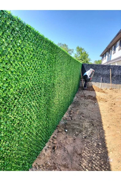 DOĞA ÇİM ÇİT 100 Cm X 5m Çim Görünümlü Bahçe Çiti Fabrikadan 1kalite Çimenli Tel Çimçit Dekoratif Çimli Yeşil Çit - 2