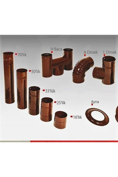 Açan Emaye Soba Borusu 33'lük-33cm-0.40mm Kalınlık - 2