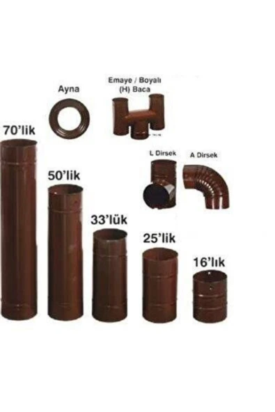 Açan Emaye Soba Borusu 33'lük-33cm-0.40mm Kalınlık - 3