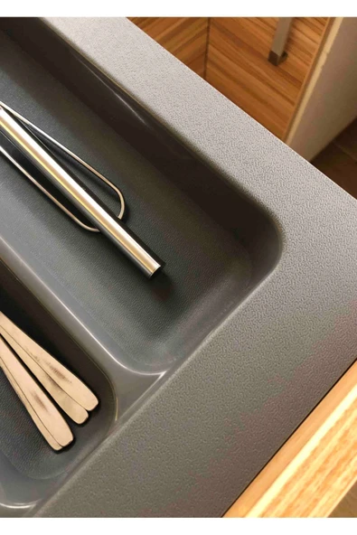 Tempo Gri Renk Çekmece Içi Düzenleyici Kaşıklık T-2261 / 61x49 Cm - 3