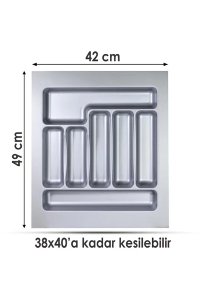 Nobel Çekmece Içi Kaşıklık Gri Tüm Ölçülerde Kesme Işlemi Ücretsiz-(42cm X 49cm) - 2