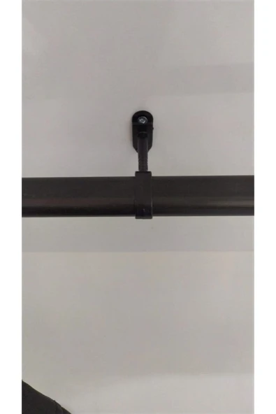 FSM Siyah Oval 100cm Alüminyum Dolap İçi Elbise Askı Borusu Aparatları Vidaları - 3