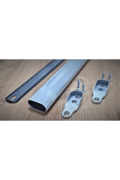 Ersa U Alüminyum 50 Cm Uzunluk Dolap Aski Borusu 2 Adet Flanş Vida Testere - 2