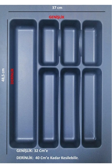 Ersa Hırdavat 37cm X 48,5cm Çekmece Içi Kaşıklık Antrasit (32X40 CM'E KADAR KESİLEBİLİR) - 2