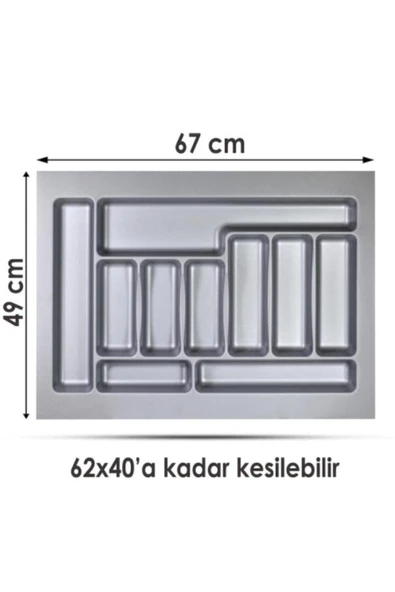 Nobel Kaşıklık Gri Tüm Ölçülerde Kesme Işlemi Ücretsiz-(67CM X 49CM) - 2