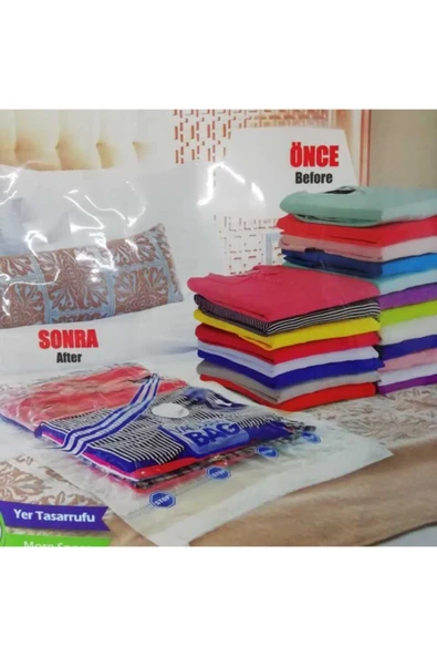 Vakum Hurcu Dekorev Vakumlu Poşet 7'li Set Vakumlu Hurç Vakumlu Torba 2 L + 2 Xl + 2 Xxl + 1 Jumbo Vakumlu Hurç - 2