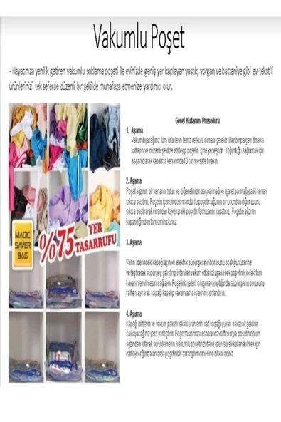 Vindex Vakumlu Hurç Poşet 55x70 1 Adet - Resim 3