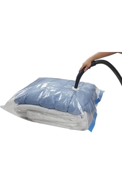 Vindex Vakumlu Giyisi Yastık Yorgan Saklama Torbası Poşeti Hurç - Large - 55x90 Cm. -1 Adetlik Paket - Resim 3