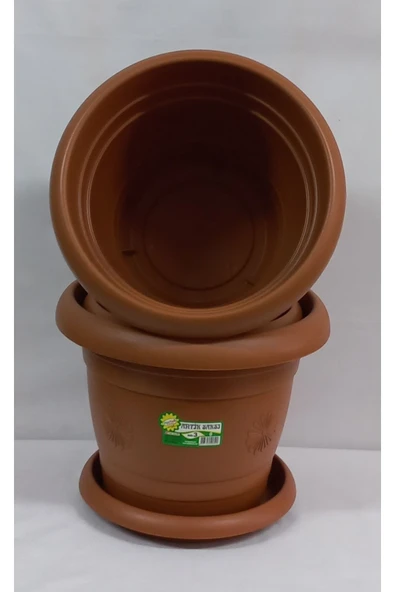 Hak Plastik 2 Adet Yuvarlak Saksı 3 Lt No 3 Yükseklik . Derinlik 20 Cm Genişlik 23. 19 . 15 Cm - 3