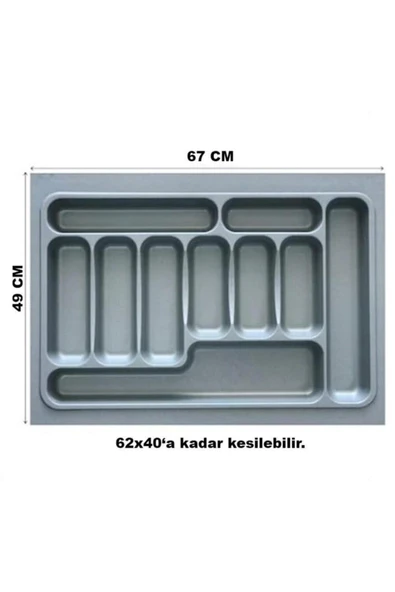 Nobel 67 X 49 Cm Çekmece Içi Kaşıklık Gri 62x40 Cm'e Kadar Kesilebilir - 2