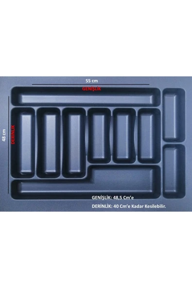 Ersa Hırdavat 55cm X 48cm Çekmece Içi Kaşıklık Antrasit (48,5X40 CM'E KADAR KESİLEBİLİR) - 2