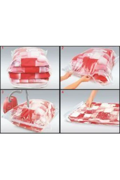 Vakum Hurcu Dekorev Vakumlu Poşet 7'li Set Vakumlu Hurç Vakumlu Torba 2 L + 2 Xl + 2 Xxl + 1 Jumbo Vakumlu Hurç - 3