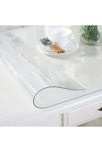 polset Cam Görünümlü Şeffaf 1,5 mm Kalın Pvc Masa Örtüsü 80x120 cm - 2