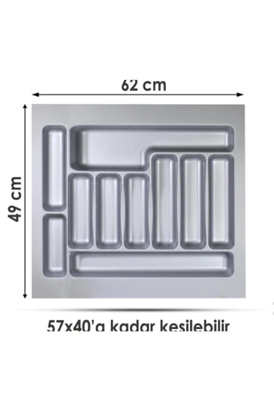 Nobel Çekmece Içi Kaşıklık Gri Tüm Ölçülerde Kesme Işlemi Ücretsiz-(62cm X 49cm) - 2