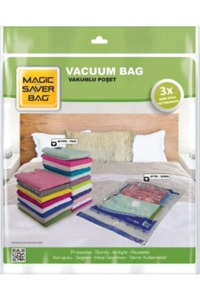 MAGİC SAVER Vakumlu Hurç Magıc Saver 3 Adet 55x90 Cm Xl