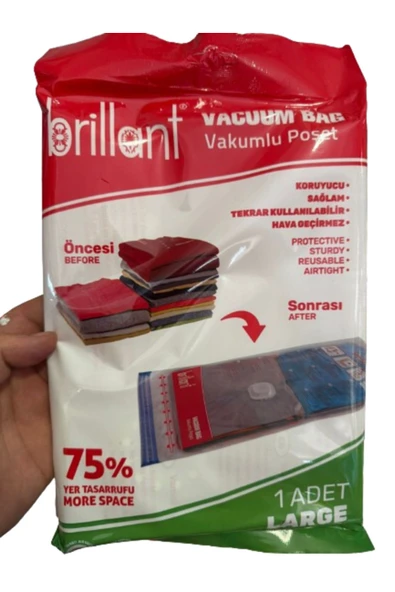 EYMHOME 6'lı Vakumlu Hurç Seti, Vakumlu Poşet 2 Adet Large + 2 Adet Xl + 2 Adet Xxl - 3