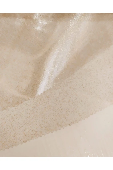 EFEMHOME EV TEKSTİL Altın Simli Şeffaf Silinebilir Pvc Yuvarlak Muşamba Masa Örtüsü - 3