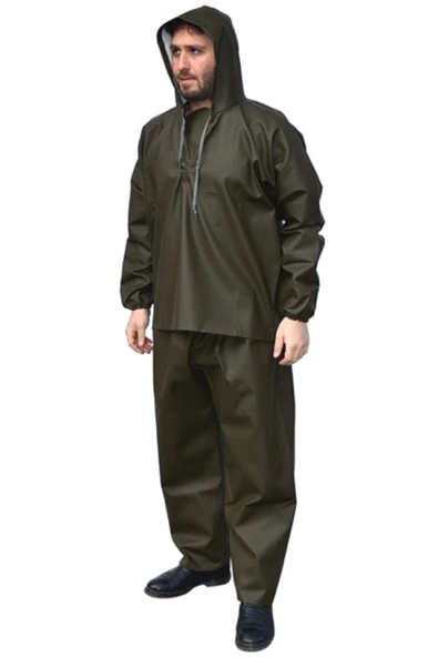 AKÇAY YAĞMURLUK Balıkçı Yağmurluk Takım - Balıkçı - Çiftçi - Avcı - Sulama - Su Geçirmez - Leke Tutamaz - Pvc - 2