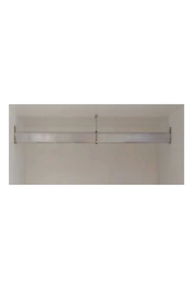 FSM Oval 140cm Alüminyum Dolap Içi Elbise Askı Borusu Aparatları Vidaları - 3