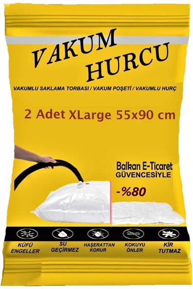 Vakum Hurcu 2'li Set Xlarge 55x90 Cm Vakumlu Hurç - Vakumlu Poşet - ürün görseli