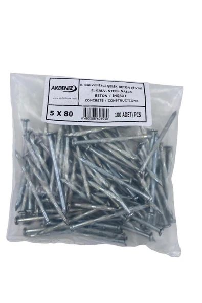 Toptan Bulurum Akdeniz 5x80 Kanallı Çelik Çivi 100 Lü