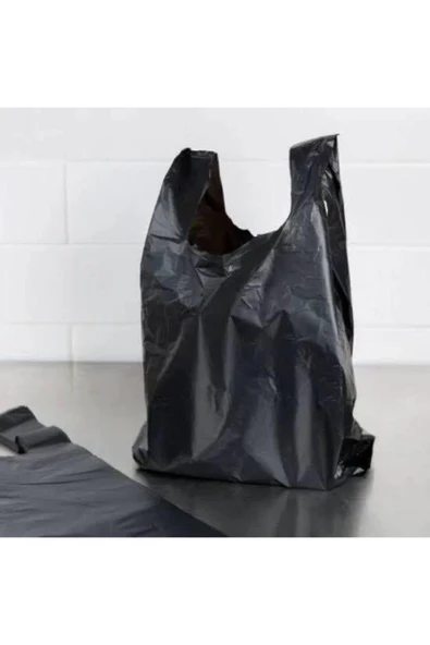 SARAY AMBALAJ Siyah Atlet Poşet 1kg (orta) Siyah Orta - 3