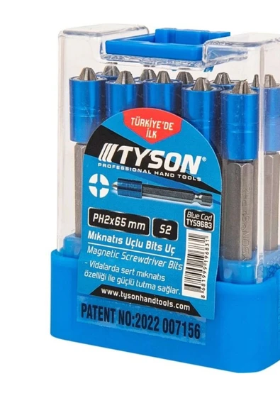 HYK GROUP TYSON Çift Yönlü Sert Mıknatıs Uçlu Bits Uç PH2x65mm S2 1 Adet - 3
