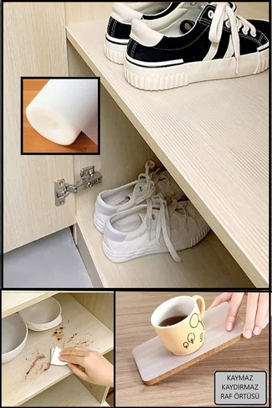 DENİZ Eva Kaymaz Pıtırcık Raf Örtüsü 45cm X 10 Metre Şeffaf Kaymaz Raf Dolap Içi Ve Çekmece Içi Örtü - 2